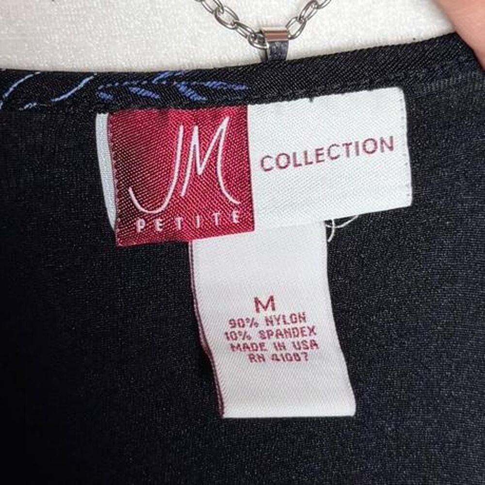 Jm-collection Women's Black and Blue Blouse - Picture 5 of 5